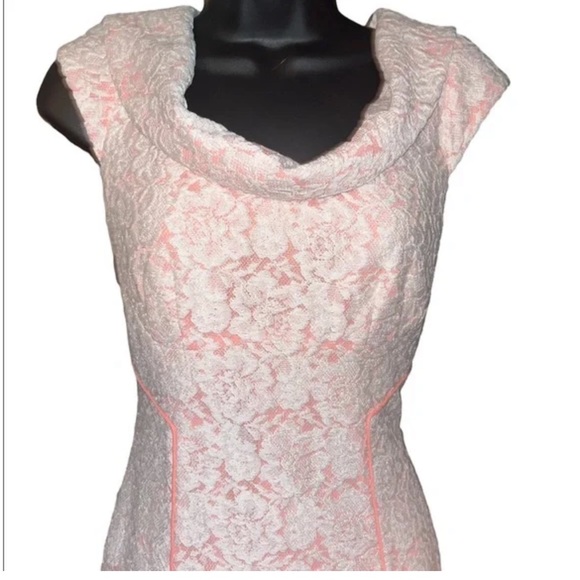 Antonio Melani Cream lace and Peach dress size 4 - Picture 4 of 15